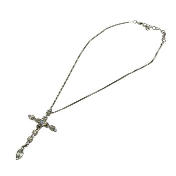 Auth SWAROVSKI - Silver Light Blue Clear Hardware Swarovski Crystal Necklace - Picture 2 of 4